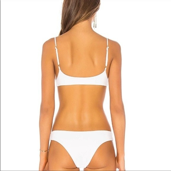 L*SPACE Womens Sz Medium White Piper Bikini Top - Picture 3 of 9